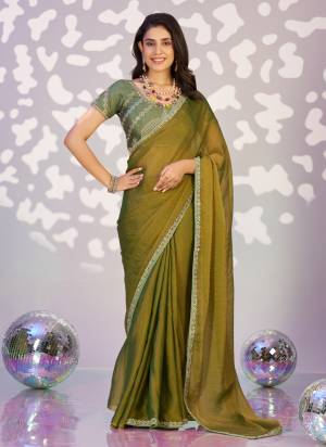 Attractive These Party Wear Ready To Wear Saree in Fine Colored Pair With Blouse.These Saree Are Moss Chiffon and Blouse Are Fabricated On Art Silk.Its Beautified With Solid With Embroidery Work Blouse And Lace Border Designer.
