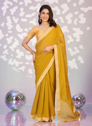 Attractive These Party Wear Ready To Wear Saree in Fine Colored Pair With Blouse.These Saree Are Moss Chiffon and Blouse Are Fabricated On Art Silk.Its Beautified With Solid With Embroidery Work Blouse And Lace Border Designer.