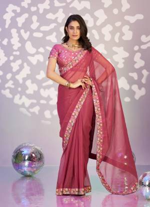Attractive These Party Wear Ready To Wear Saree in Fine Colored Pair With Blouse.These Saree Are Simmer Chiffon and Blouse Are Fabricated On Art Silk.Its Beautified With Solid With Embroidery Work Blouse And Lace Border Designer.