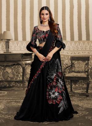 Look Attractive These Designer Party Wear Ready To Wear Fancy Lahenga Style Saree in Fine Colored.These Lahenga Saree Are Velvet Satin And Blouse Mono Net is Fabricated.Its Beautified Fancy Triple Sequance Embroidery,Beads Work.