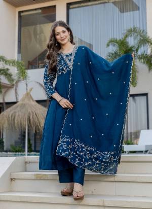 Garb These Suit in Fine Colored Pair With Bottom And Dupatta.These Top Are Vichitra Silk And Bottom Are Fabricated On Chanderi Pair With Vichitra Silk Dupatta.Its Beautified With Designer Embroidery Work.