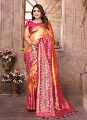 Attractive These Festive Party Wear Saree in Fine Colored.These Saree And Blouse is Fabricated On Banarasi Tissue Silk.Its Beautified With Weaving Jacquard Designer.