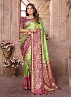 Attractive These Festive Party Wear Saree in Fine Colored.These Saree And Blouse is Fabricated On Banarasi Tissue Silk.Its Beautified With Weaving Jacquard Designer.