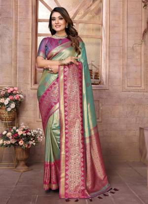 Attractive These Festive Party Wear Saree in Fine Colored.These Saree And Blouse is Fabricated On Banarasi Tissue Silk.Its Beautified With Weaving Jacquard Designer.