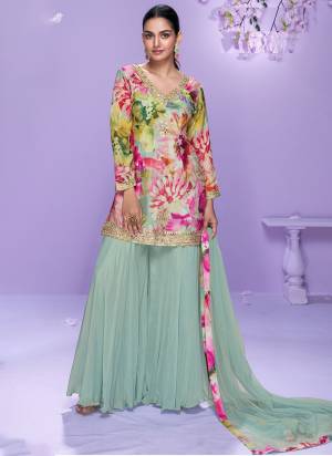 Attractive These Party Wear Free Size Stitched Plazzo Suit in Fine Colored Pair With Dupatta.These Top And Bottom Are Chinon And Dupatta Are Net And Pair With Santoon Inner.Its Beautified With Printed Designer With Embroidery Work.