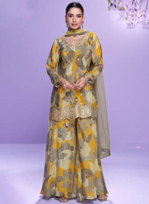 Attractive These Party Wear Free Size Stitched Plazzo Suit in Fine Colored Pair With Dupatta.These Top And Bottom Are Chinon And Dupatta Are Net And Pair With Santoon Inner.Its Beautified With Printed Designer With Embroidery Work.