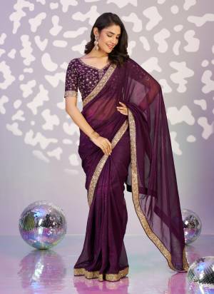 Attractive These Party Wear Ready To Wear Saree in Fine Colored Pair With Blouse.These Saree and Blouse Are Fabricated On Crunchy.Its Beautified With Designer Embroidery Work Lace Border.