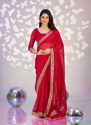 Attractive These Party Wear Ready To Wear Saree in Fine Colored Pair With Blouse.These Saree and Blouse Are Fabricated On Crunchy.Its Beautified With Designer Embroidery Work Lace Border.