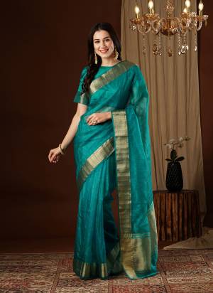 Grab These Party Wear Saree in Fine Colored Pair With Blouse.These Saree and Blouse Are Fabricated On Organza.Its Beautified With Woven Jari Designer.