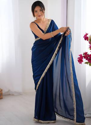 Looking These Party Wear Saree in Fine Colored.These Saree Are Space Silk And Blouse is Space Silk Fabricated.Its Beautified With Designer Sequance Jhalar Lace Border.