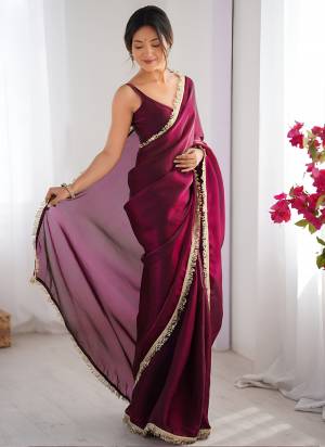 Looking These Party Wear Saree in Fine Colored.These Saree Are Space Silk And Blouse is Space Silk Fabricated.Its Beautified With Designer Sequance Jhalar Lace Border.