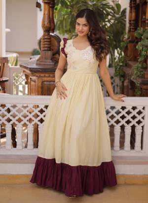Attactive These Beautiful Looking Readymade Long Gown.These Gown Are Cotton Fabricated.Its Beautified With Designer Multy Thread,Sequance Embroidery,Beads Work.