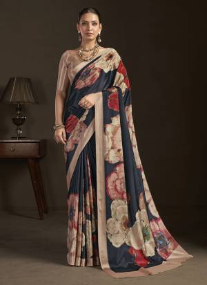 Looking These Party Wear Ready To Wear Saree With Blouse in Fine Colored.These Saree Are Silk Crepe And Blouse is Silk Crepe Fabricated.Its Beautified With Designer Digital Printed.