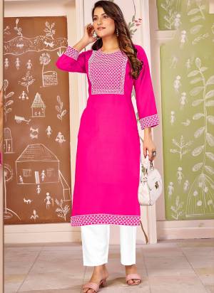 Grab These Beautiful Looking Readymade Kurti With Bottom.These Kurti And Bottom is Fabricated On Rayon.Its Beautified With Designer Embroidery Work.