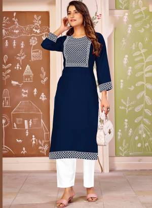 Grab These Beautiful Looking Readymade Kurti With Bottom.These Kurti And Bottom is Fabricated On Rayon.Its Beautified With Designer Embroidery Work.