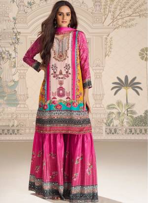 Looking These Party Wear Free Size Stitched Plazzo Suit in Fine Colored Pair With Dupatta.These Top And Bottom Are Crepe Silk And Dupatta Are Chiffon And Pair With Santoon Inner.Its Beautified With Printed Designer With Mirror Embroidery Work.