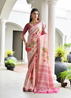 Looking These Festive Wear Saree in Fine Colored.These Saree And Blouse is Fabricated On Satin Silk.Its Beautified With Woven Jari Border Designer With Printed.