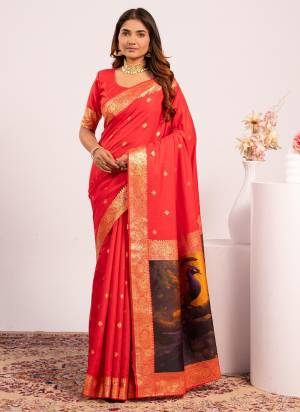 Garb These Festive And Party Wear Saree in Fine Colored.These Saree And Blouse is Fabricated On Banarasi Silk.Its Beautified With Woven Jari Designer Resham Peacock Pallu.