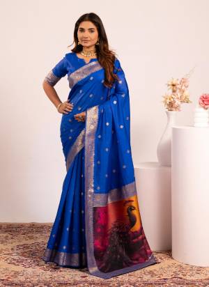 Garb These Festive And Party Wear Saree in Fine Colored.These Saree And Blouse is Fabricated On Banarasi Silk.Its Beautified With Woven Jari Designer Resham Peacock Pallu.