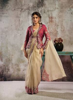 Look Attrective These Designer Party Wear Ready To Wear Saree With Blouse in Fine Colored.These Saree Are Crytal Organza Satin Silk And Blouse Jari Brocade Silk is Fabricated.Its Beautified Heavy Fancy Desiger Embroidery With Hand Work .