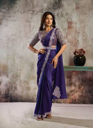 Look Attrective These Designer Party Wear Ready To Wear Saree With Blouse in Fine Colored.These Saree Are Lustrous Satin And Blouse Mono Net is Fabricated.Its Beautified Heavy Fancy Desiger Embroidery With Hand Work .