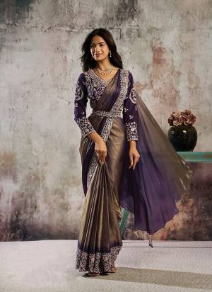 Look Attrective These Designer Party Wear Ready To Wear Saree With Blouse in Fine Colored.These Saree Are Metallic Gold Satin And Blouse Milky Satin is Fabricated.Its Beautified Heavy Fancy Desiger Embroidery With Hand Work .