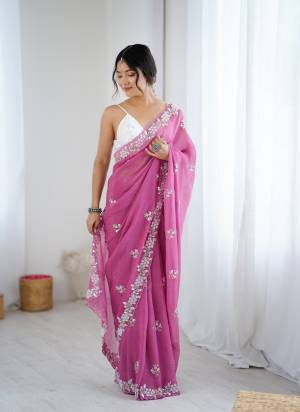 Looking These Party Wear Saree in Fine Colored.These Saree Are Chiffon Crush And Blouse is Ultra Stin Fabricated.Its Beautified With Designer Sequance,Moti,Cte Dana Embroidery Work.