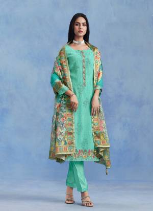 Attractive These Party Wear Salwar Suit in Fine Colored Pair With Bottom And Dupatta.These Top Are Catonic Georgette And Dupatta Are Fabricated On Organza Pair With Santoon Bottom.Its Beautified With Designer Thread Embroidery,Swarovski Work With Digital Brasso Printed Dupatta.