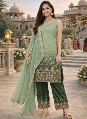 Garb These Beautiful Looking Readymade Suits.These Top And Dupatta Are Georgette And Bottom Are Santoon Fabricated.Its Beautified  With Disigner Heavy Thread,Sequance Embroidery Work.
