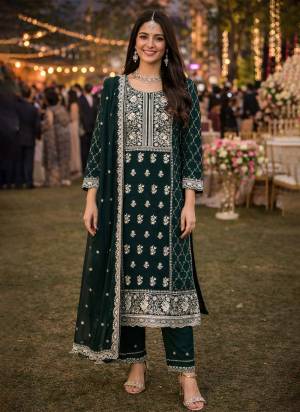 Garb These Beautiful Looking Readymade Suits.These Top And Dupatta Are Georgette And Bottom Are Georgette Fabricated.Its Beautified  With Disigner Heavy Thread,Sequance Embroidery Work.