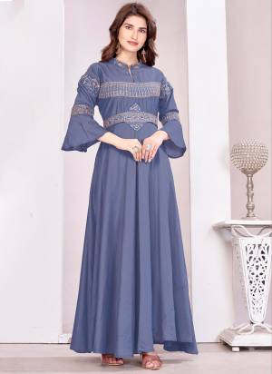 Grab These Beautiful Looking Readymade Gown.These Gown is Fabricated On Muslin.Its Beautified With Designer Embroidery Work.