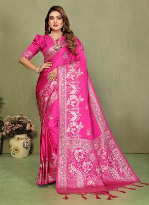 Looking These Festive Party Wear Saree in Fine Colored.These Saree And Blouse is Fabricated On Handloom Satin Silk.Its Beautified With Woven Jari Designer.