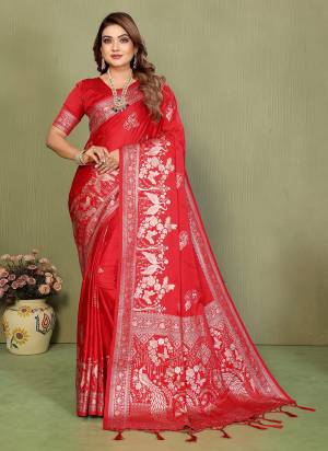 Looking These Festive Party Wear Saree in Fine Colored.These Saree And Blouse is Fabricated On Handloom Satin Silk.Its Beautified With Woven Jari Designer.