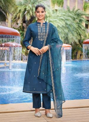Attractive These Beautiful Party Wear Designer Readymade Suits.These Top And Bottom Are Viscose Chanderi And Dupatta is Fabricated On Organza.Its Beautified With Designer Embroidery Work,Printed Dupatta.