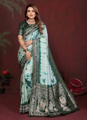 Looking These Festive Party Wear Saree in Fine Colored.These Saree And Blouse is Fabricated On Satin Silk.Its Beautified With Saburi Printed With Woven Jari Designer.