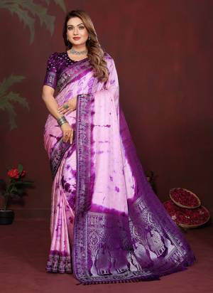 Looking These Festive Party Wear Saree in Fine Colored.These Saree And Blouse is Fabricated On Satin Silk.Its Beautified With Saburi Printed With Woven Jari Designer.