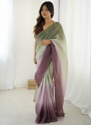 Attrective These Party Wear Ready To Wear Saree in Fine Two Tone Colored.These Saree Are Candy Crush Silk And Blouse is Satin Silk Fabricated.Its Beautified With Pedding Color Solid With Latkan Lace.
