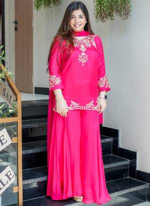 Looking These Suit in Fine Colored Pair With Bottom And Dupatta.These Top Are Natural Crepe And Bottom Are Fabricated On Natural Crepe Pair With Nazmin Dupatta.Its Beautified With Designer Embroidery Work.