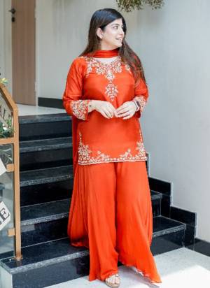 Looking These Suit in Fine Colored Pair With Bottom And Dupatta.These Top Are Natural Crepe And Bottom Are Fabricated On Natural Crepe Pair With Nazmin Dupatta.Its Beautified With Designer Embroidery Work.