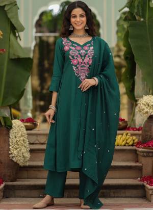Looking These Suit in Fine Colored Pair With Bottom And Dupatta.These Top Are Viscose Rayon And Bottom Are Fabricated On Viscose Rayon Pair With Chanderi Gadhwal Dupatta.Its Beautified With Designer Embroidery Work.