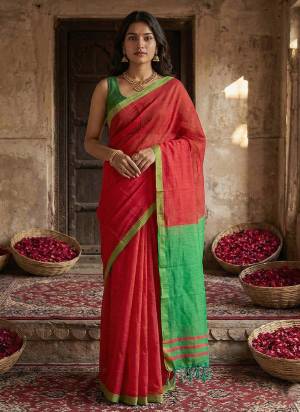 Garb These Fastive And Party Wear Saree in Fine Colored.These Saree And Blouse is Fabricated On Cotton.Its Beautified With Woven Designer.