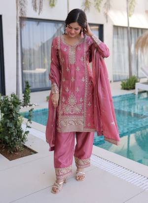 Attactive These Beautiful Looking Readymade Suit With Dupatta.These Top And Bottom Are Ho Silk And Dupatta is Fabricated On Ho Silk.Its Beautified With Designer Jari,Thread Embroidery Work.