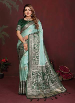 Garb These Festive Party Wear Saree in Fine Colored.These Saree And Blouse is Fabricated On Satin Silk.Its Beautified With Woven Jari Designer.
