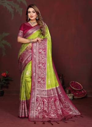 Garb These Festive Party Wear Saree in Fine Colored.These Saree And Blouse is Fabricated On Satin Silk.Its Beautified With Woven Jari Designer.