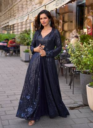 Looking These Fancy Party Wear Free Size Stitched Plazzo Suit With Shrug in Fine Colored Pair.These Top And Bottom Are Georgette And Pair With Georgette Shrug Fabric.Its Beautified With Heavy Designer Sequance Embroidery Work.