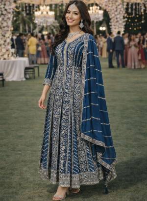 Attractive These Party Wear Anarkali Suit in Fine Colored Pair With Dupatta.These Top Are Chinon And Dupatta Are Fabricated On Chinon Pair.Its Beautified With Designer Heavy Embroidery Work.