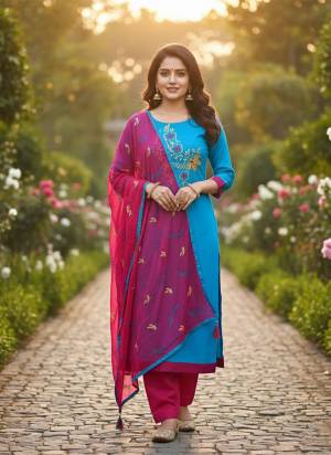 Garb These Disigner Suit in Fine Colored Pair With Bottom And Dupatta.These Top Are Cotton Slub And Dupatta Are Fabricated On Nazmin Pair With Cotton Bottom.Its Beautified With Designer Embroidery Work.