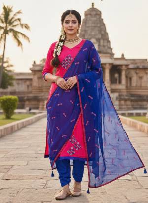 Garb These Disigner Suit in Fine Colored Pair With Bottom And Dupatta.These Top Are Cotton Slub And Dupatta Are Fabricated On Nazmin Pair With Cotton Bottom.Its Beautified With Designer Embroidery Work.
