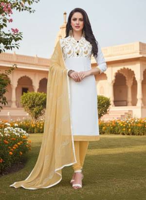 Garb These Disigner Suit in Fine Colored Pair With Bottom And Dupatta.These Top Are Cotton Slub And Dupatta Are Fabricated On Nazmin Pair With Cotton Bottom.Its Beautified With Designer Embroidery Work.