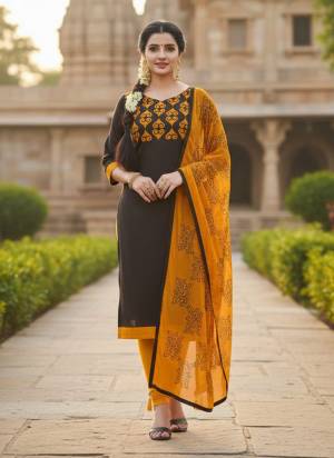 Garb These Disigner Suit in Fine Colored Pair With Bottom And Dupatta.These Top Are Cotton Slub And Dupatta Are Fabricated On Nazmin Pair With Cotton Bottom.Its Beautified With Designer Embroidery Work.